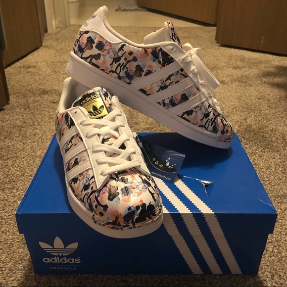 adidas superstar floral shoes